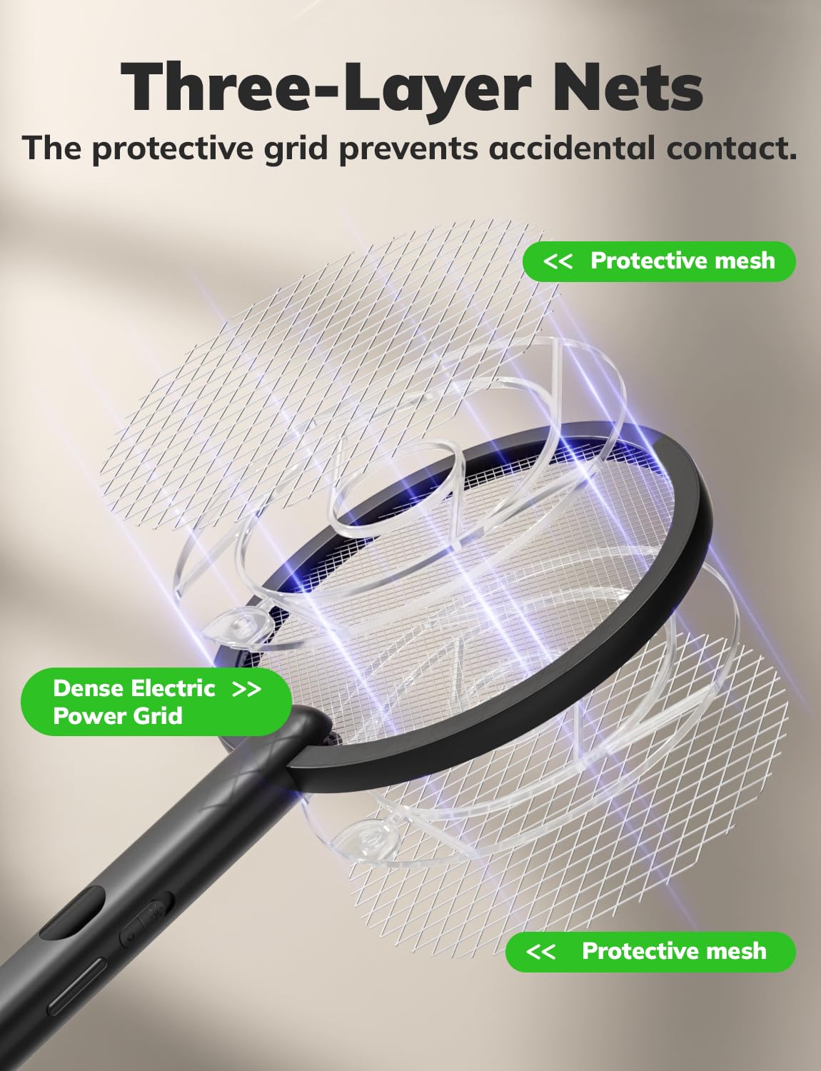 YISSVIC fly zapper racket used during camping for quick pest relief