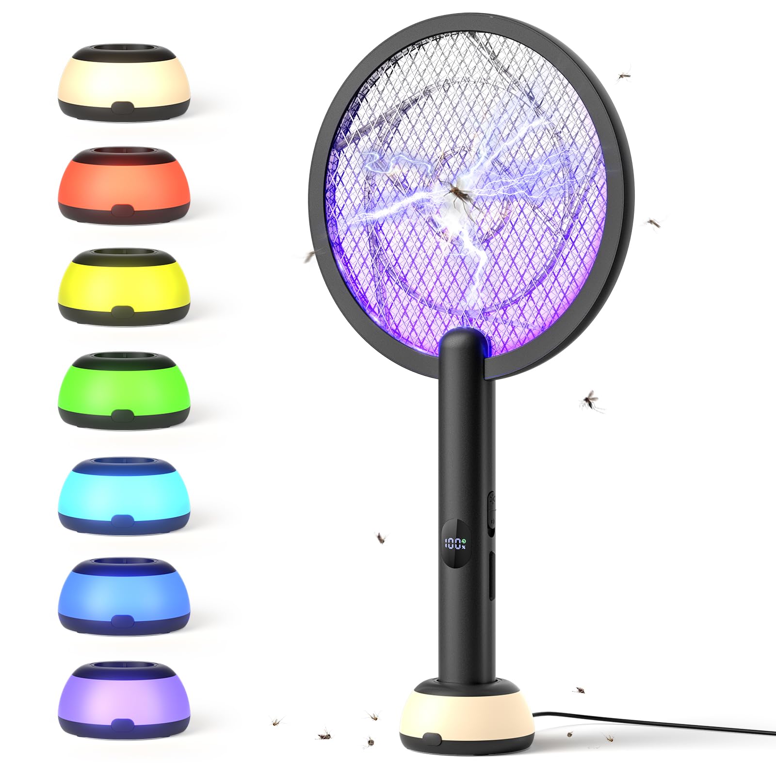 YISSVIC fly zapper racket front view with 4000V grid for quick pest control