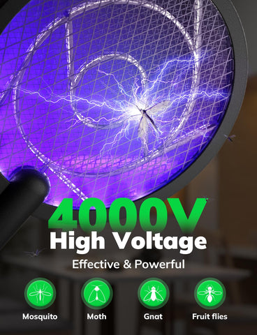 YISSVIC fly zapper racket on charging base with warm light to attract pests