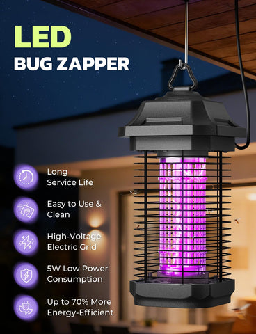 YISSVIC bug zapper outdoors on a patio for night insect reduction