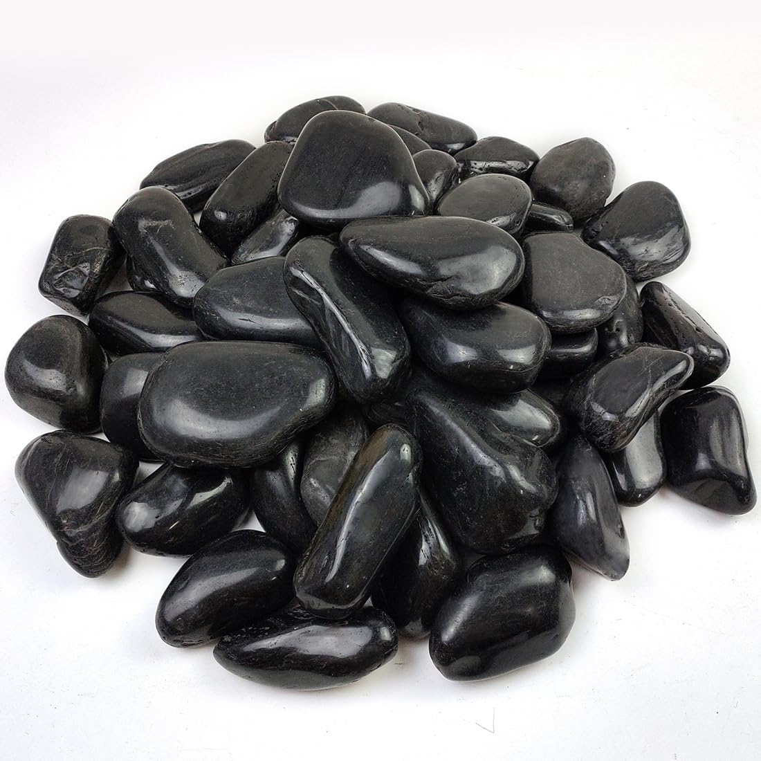 YISZM 40lbs river rocks for 3-4 inch black pebbles on pathways and decor