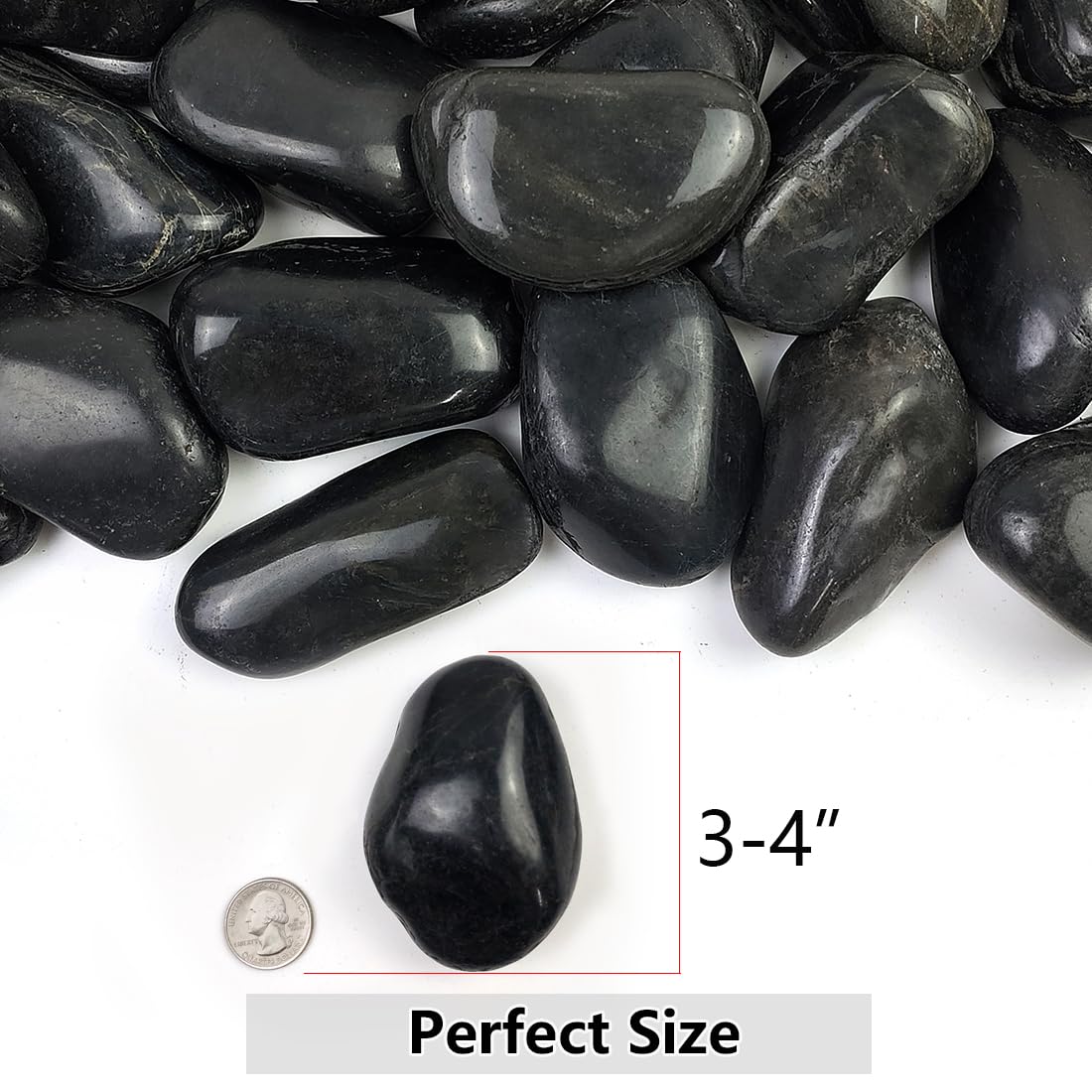YISZM hand-picked polished-surface river rocks enhance planters