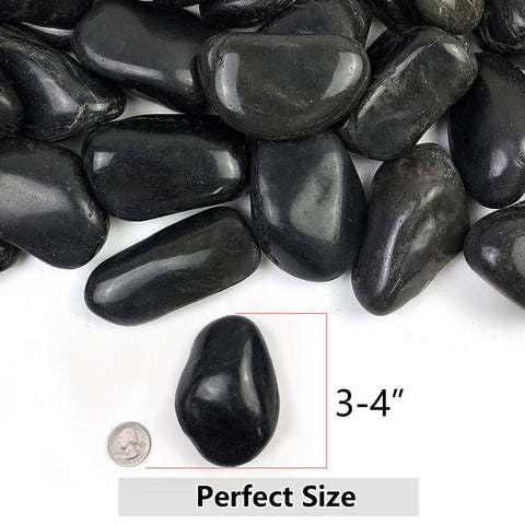 YISZM hand-picked polished-surface river rocks enhance planters