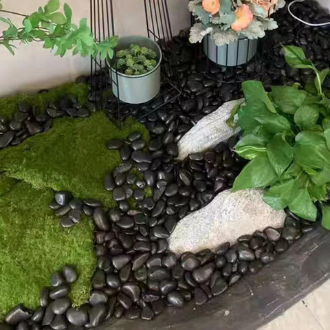 Planters and vases benefit from YISZM rocks as decorative fillers