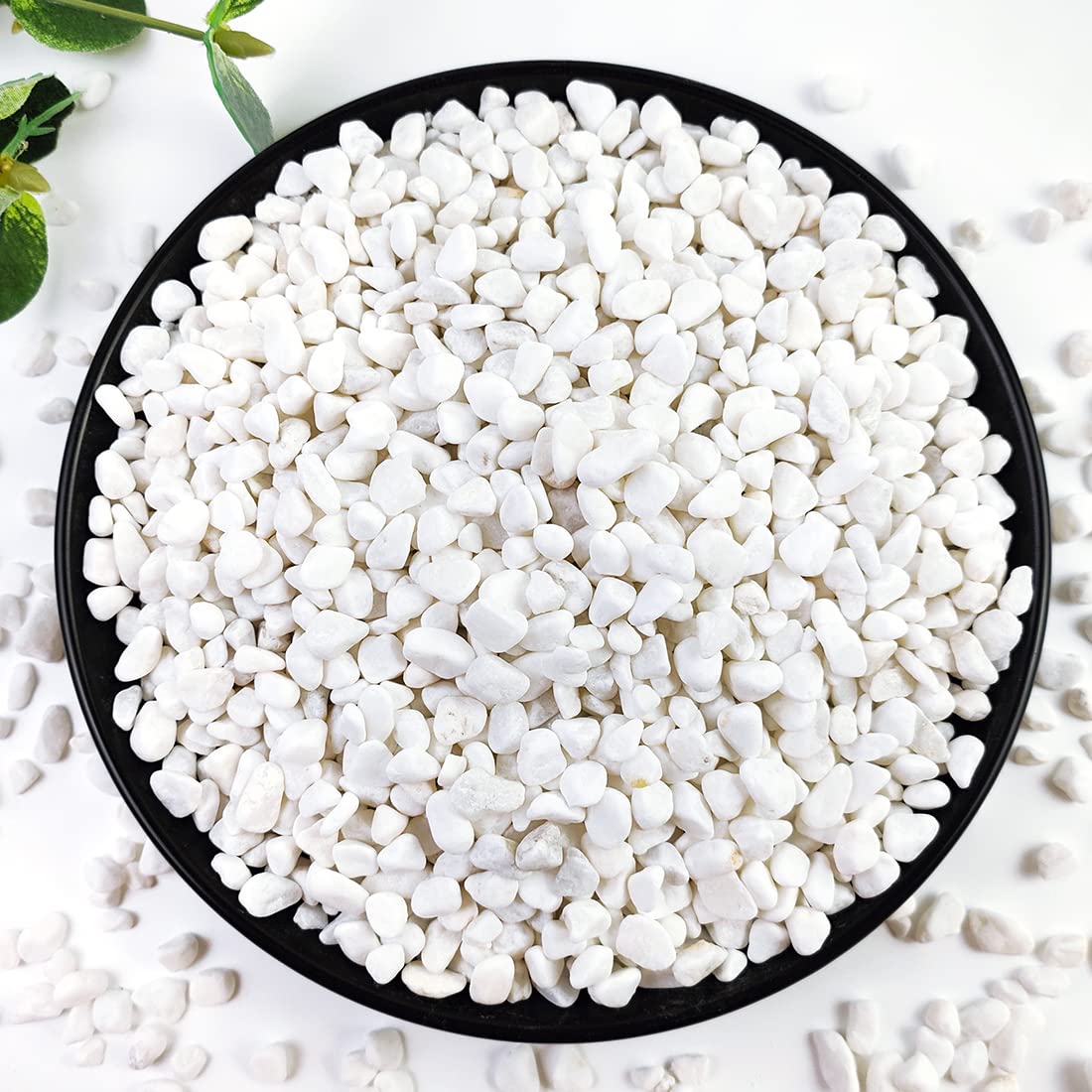 YISZM 5lb succulent gravel: white 1/5 inch stones for drainage and decoration.