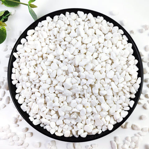 YISZM 5lb succulent gravel: white 1/5 inch stones for drainage and decoration.