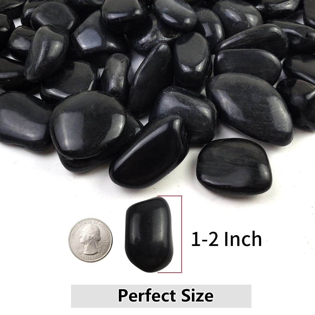 YISZM black river rocks 1-2 inch for landscaping with drainage and moisture retention