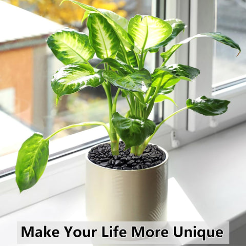 YISZM black river rocks for vases and planters add polished contrast.