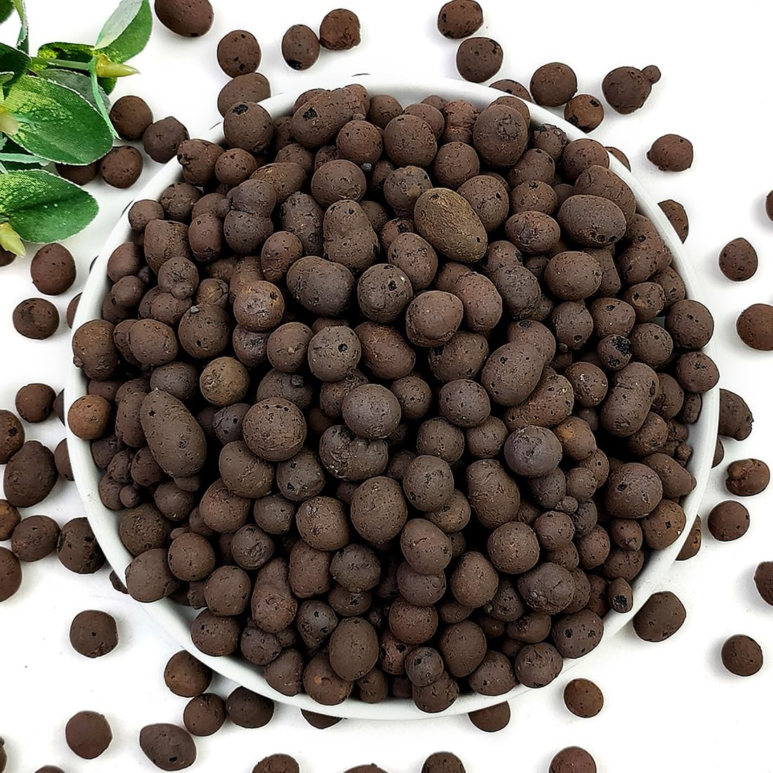 YISZM clay pebbles bag closeup, lightweight LECA for easy handling and reuse.