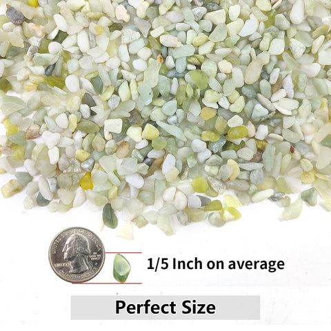 YISZM decorative green pebbles brighten vases and planters.