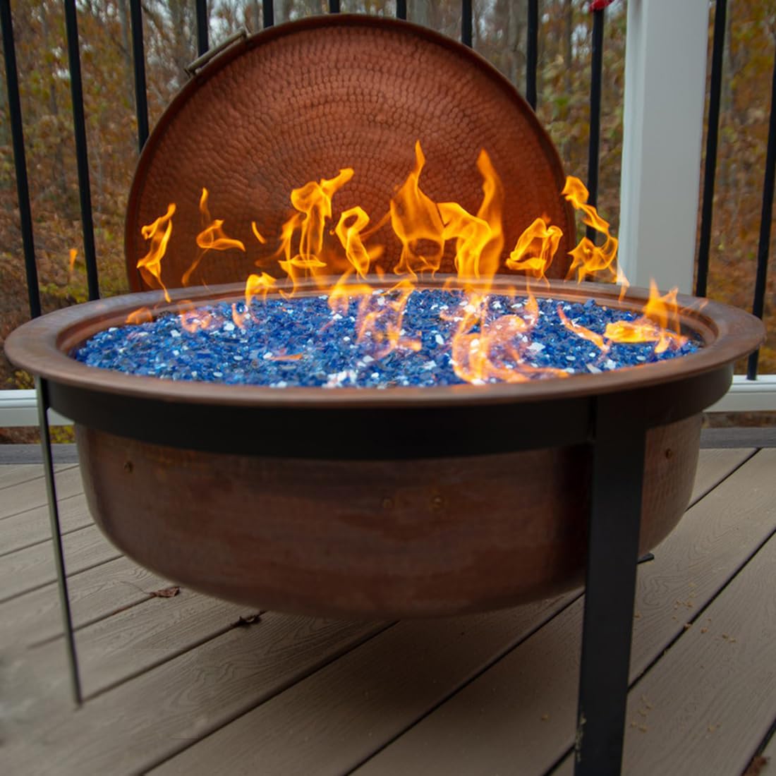 YISZM blue fire glass in outdoor landscape design for color and glow