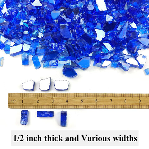 YISZM blue fire glass sparkle close-up highlighting shimmer and color