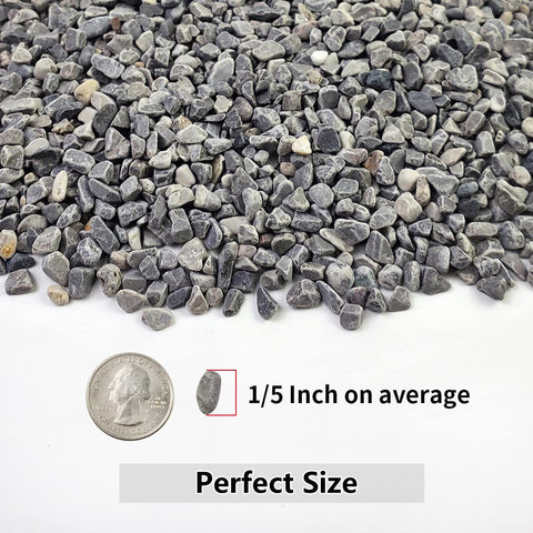 Grey decorative gravel by YISZM enhances vases and planters with drainage.