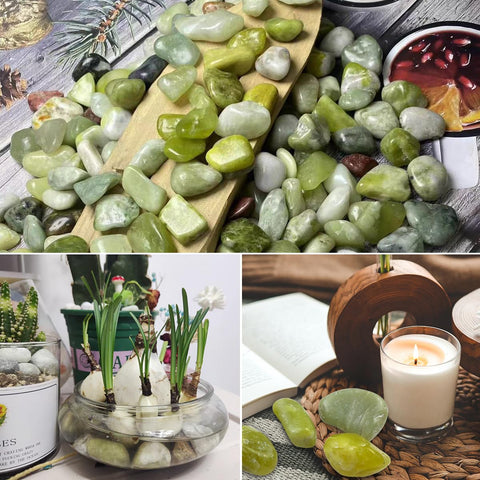 YISZM jade pebbles massage-use decorative stones for relaxation