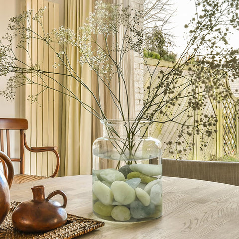 YISZM Jade Pebbles in a vase filler arrangement for elegant decor