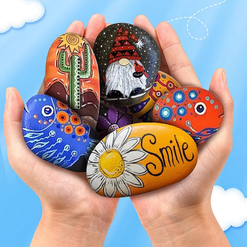 YISZM painting stones suitable for school crafts and family art sessions.