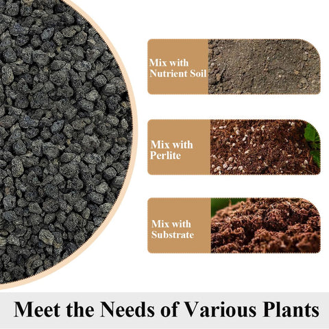YISZM lava rocks improve drainage and aeration in plant pots
