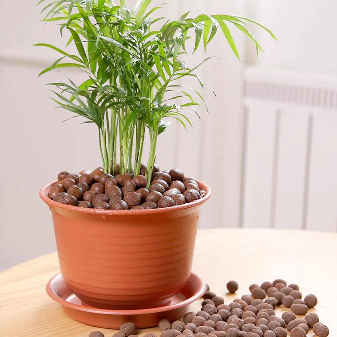 YISZM reusable LECA balls support herb growth with gentle water management.