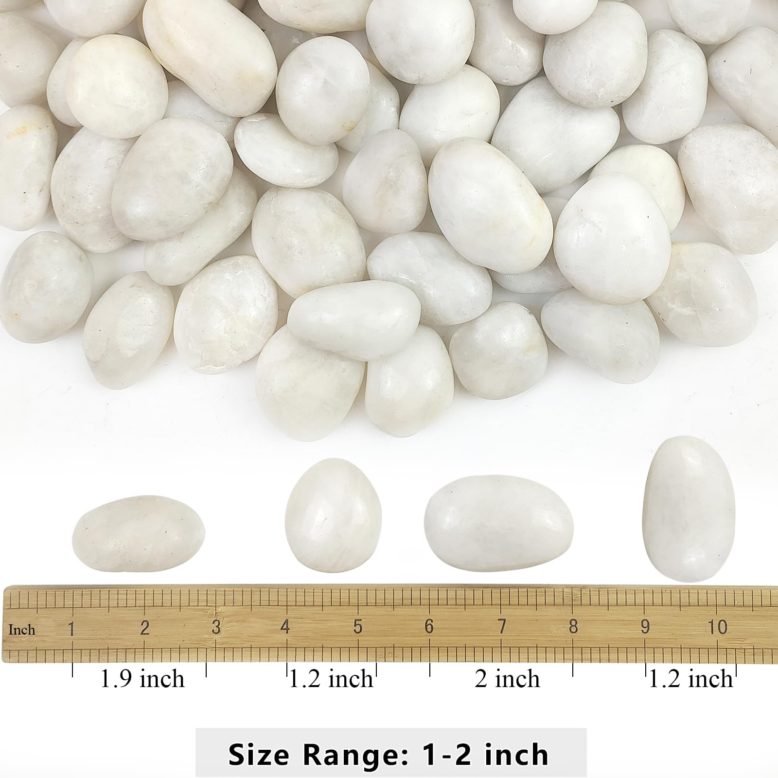 YISZM natural river pebbles 1-2 inch add elegant texture to gardens