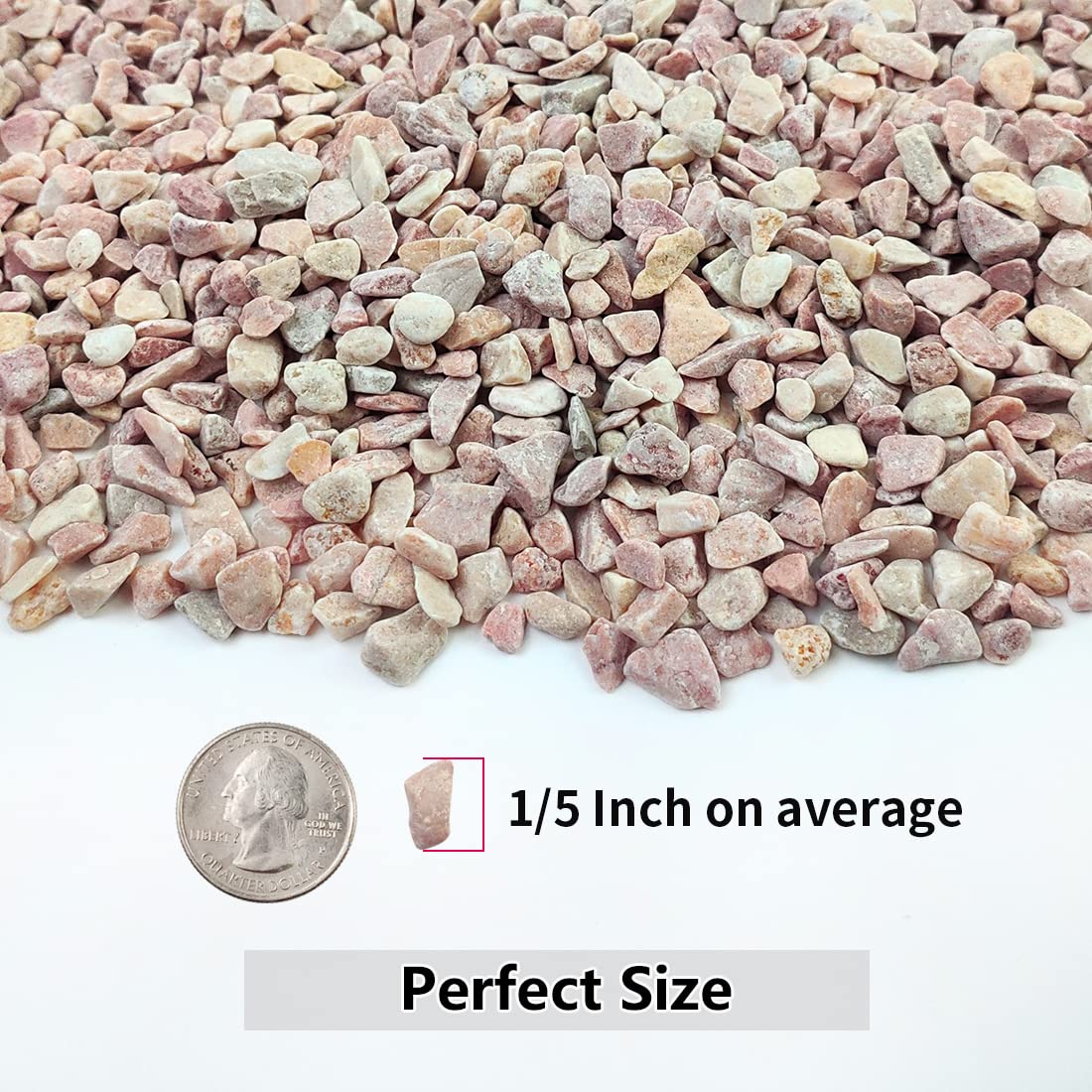 YISZM peach-tone river rocks for terrariums and vases.