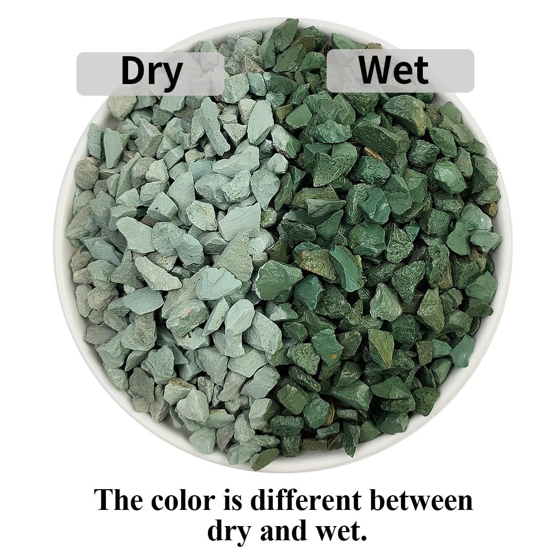 YISZM green zeolite rocks provide drainage around the plant base for moisture balance.