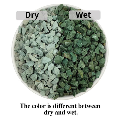 YISZM green zeolite rocks provide drainage around the plant base for moisture balance.