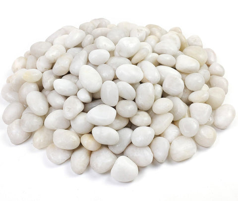 YISZM white pebbles for indoor plants provide a polished, moisture-friendly finish.
