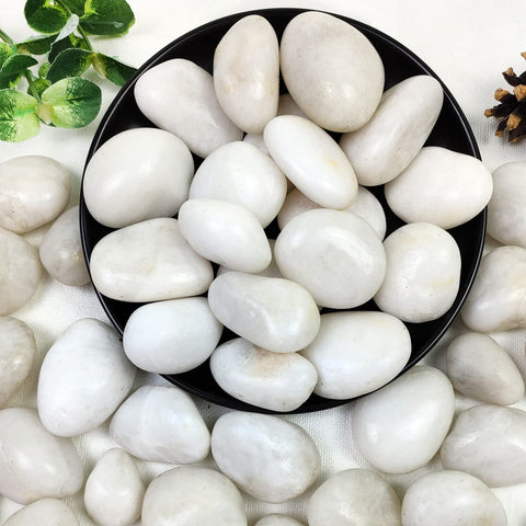YISZM white river rocks 5lbs, polished pebbles for indoor plants and soil moisture