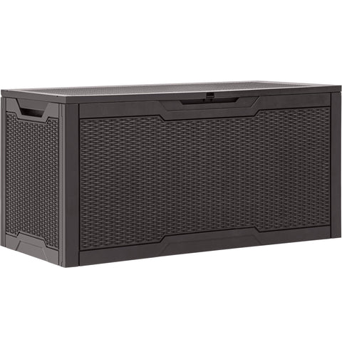 YITAHOME 100-gallon outdoor storage box front view, ideal for cushion storage