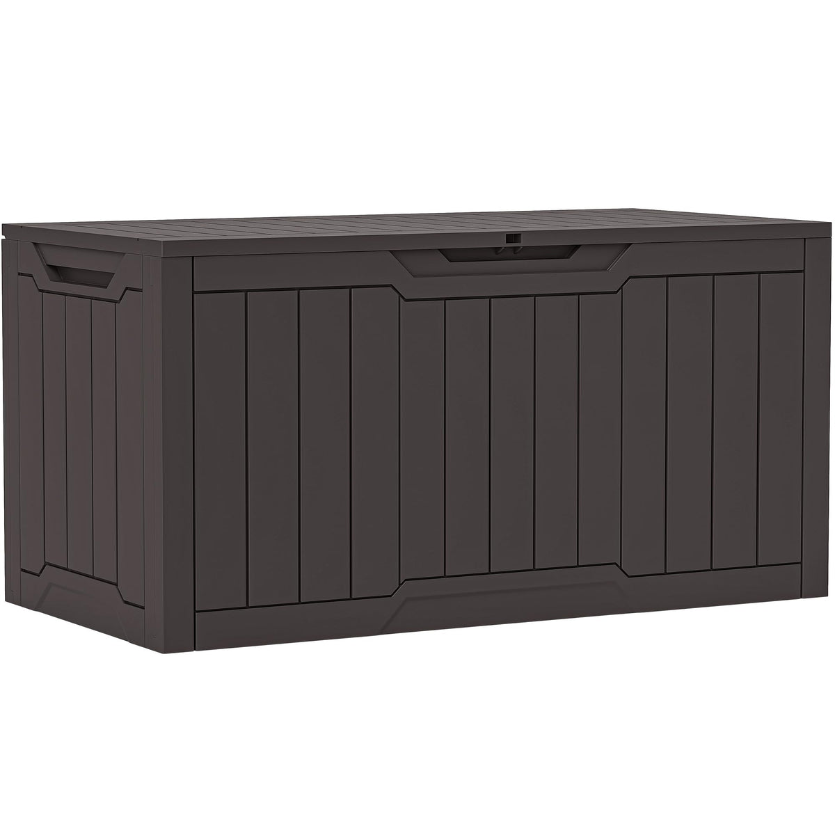 YITAHOME 100 gallon outdoor storage box exterior view in dark brown for weatherproof yard organization