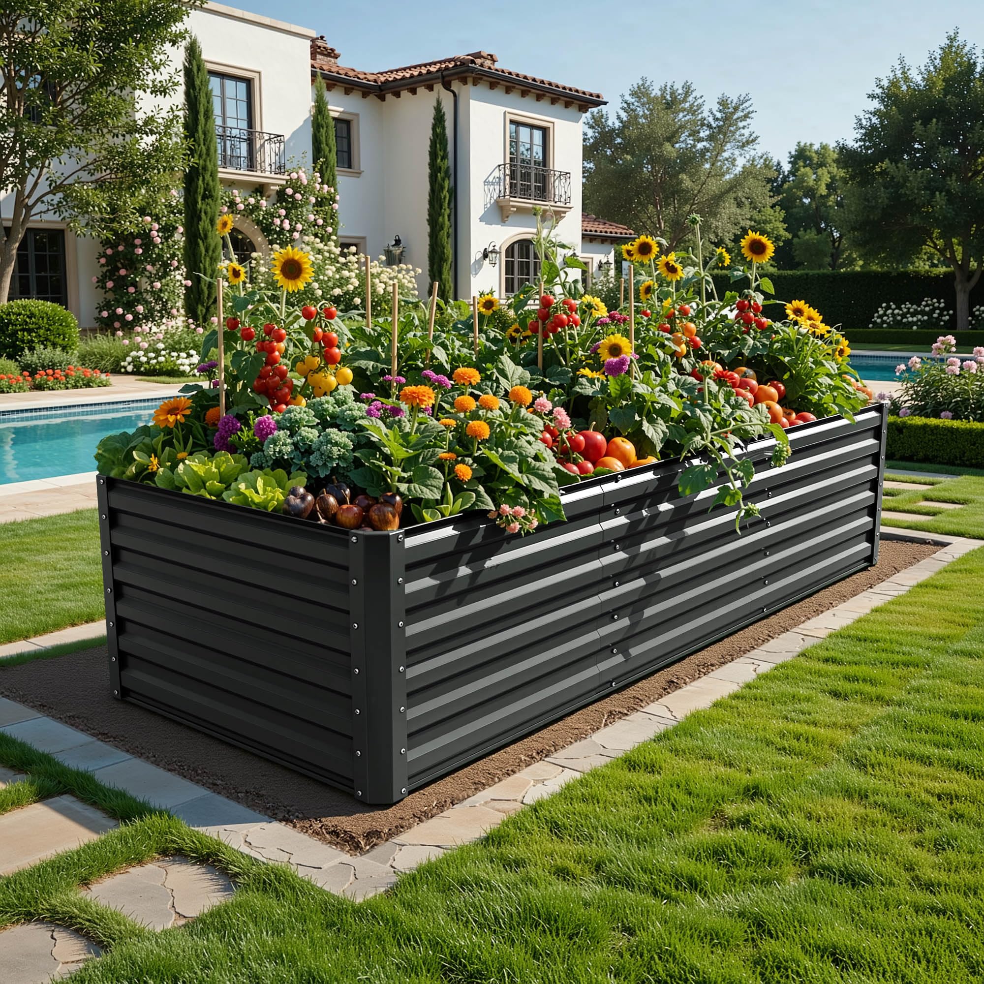 YITAHOME two-pack raised garden bed package with gloves and accessories