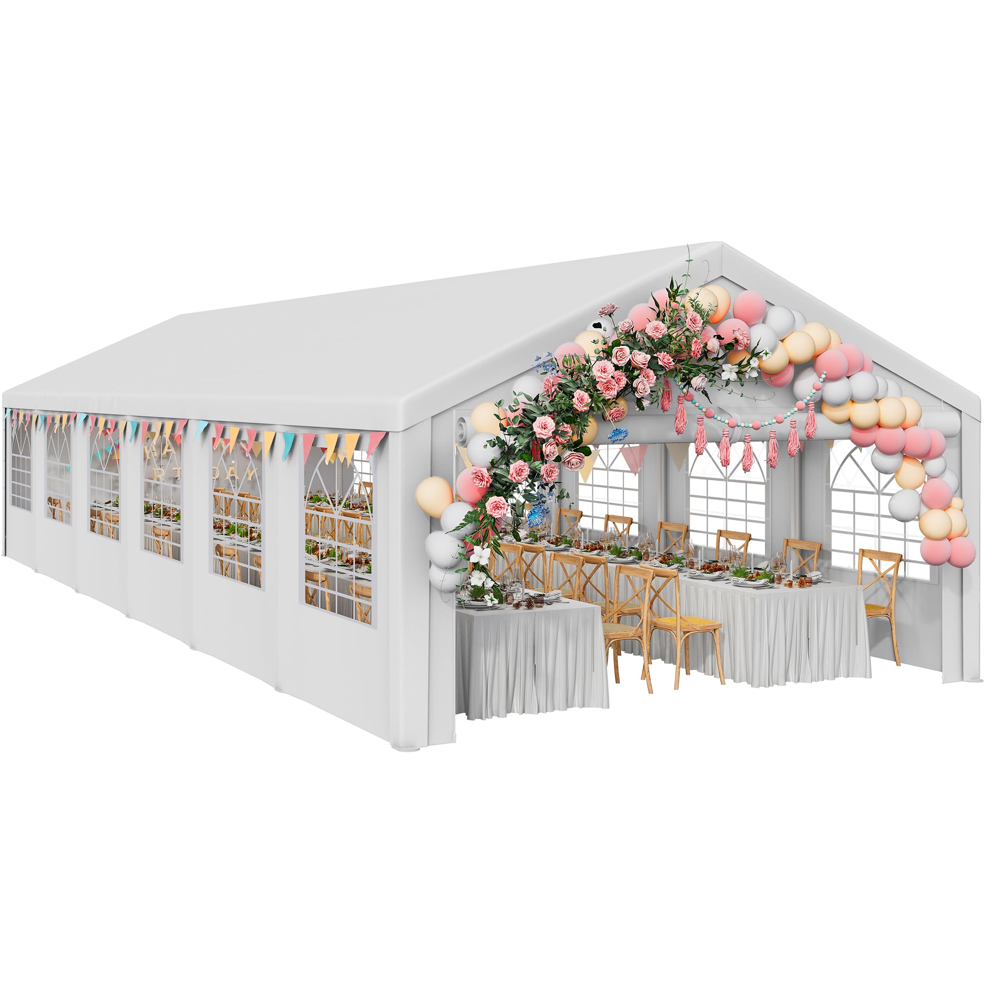 YITAHOME 20x40ft tent top view highlights waterproof fabric for outdoor events