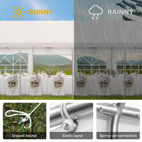 YITAHOME tent set up for wedding or market event using removable sidewalls