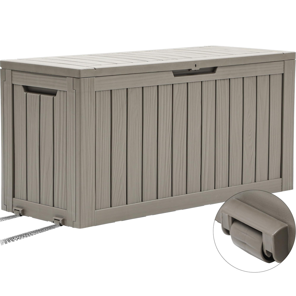 YITAHOME 72-gallon deck box front view with spacious outdoor storage for cushions.