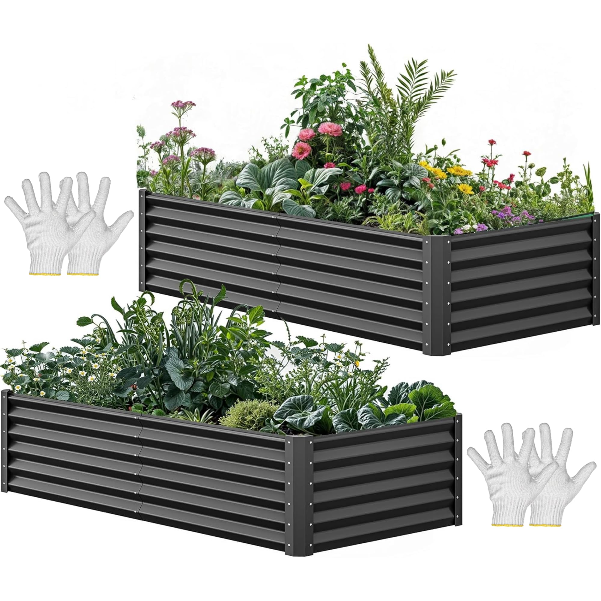 YITAHOME galvanized raised bed kit ready for quick assembly in your garden.