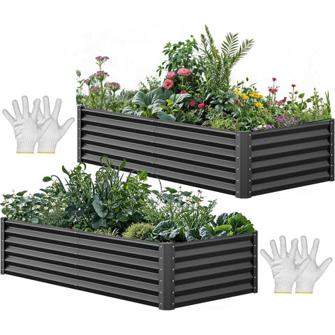 YITAHOME galvanized raised bed kit ready for quick assembly in your garden.