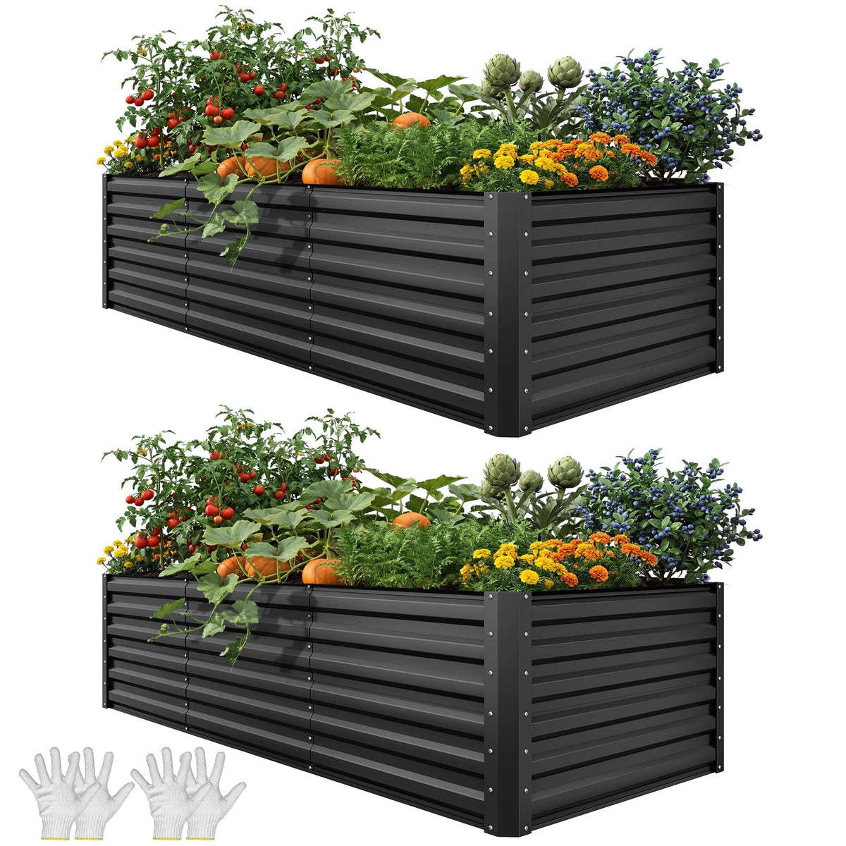 YITAHOME raised garden bed 8x4x2ft side view highlighting soil capacity