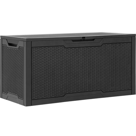 YITAHOME 100 gallon deck box lid closed for secure outdoor storage.