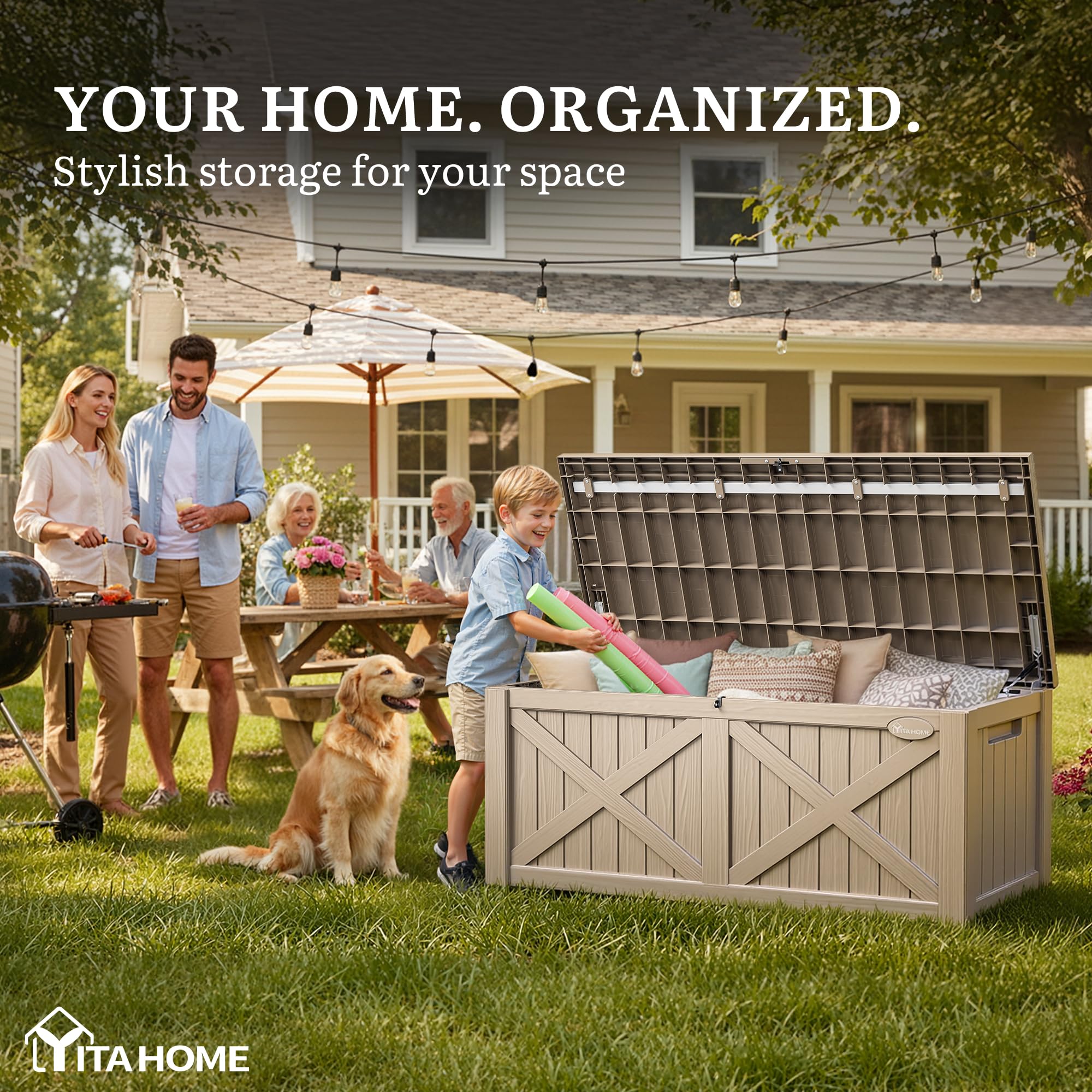 YITAHOME deck box bench seating for extra patio seating