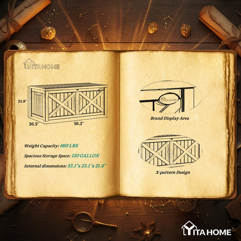 YITAHOME deck box built-in handles for easy repositioning