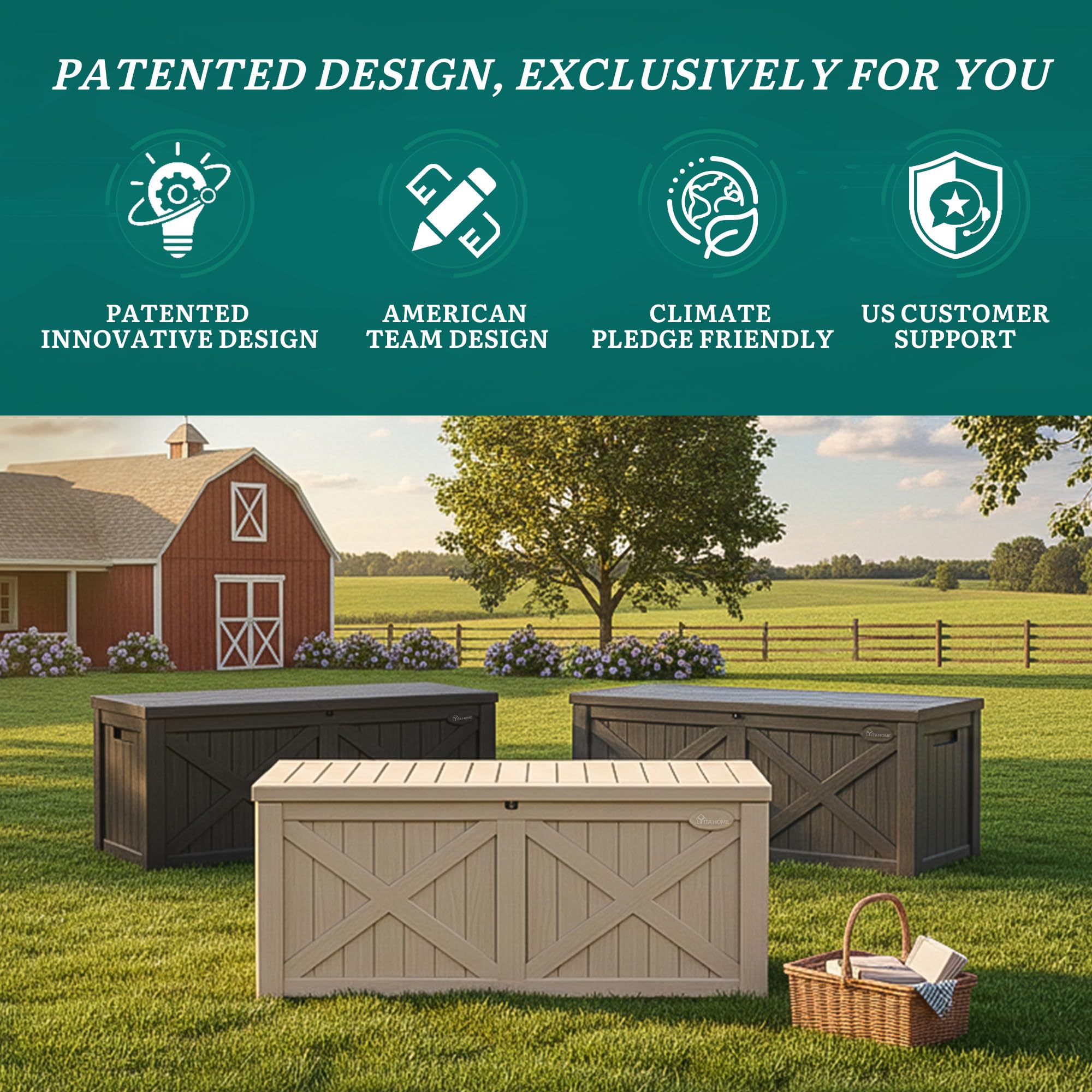 YITAHOME deck box easy assembly with tools included