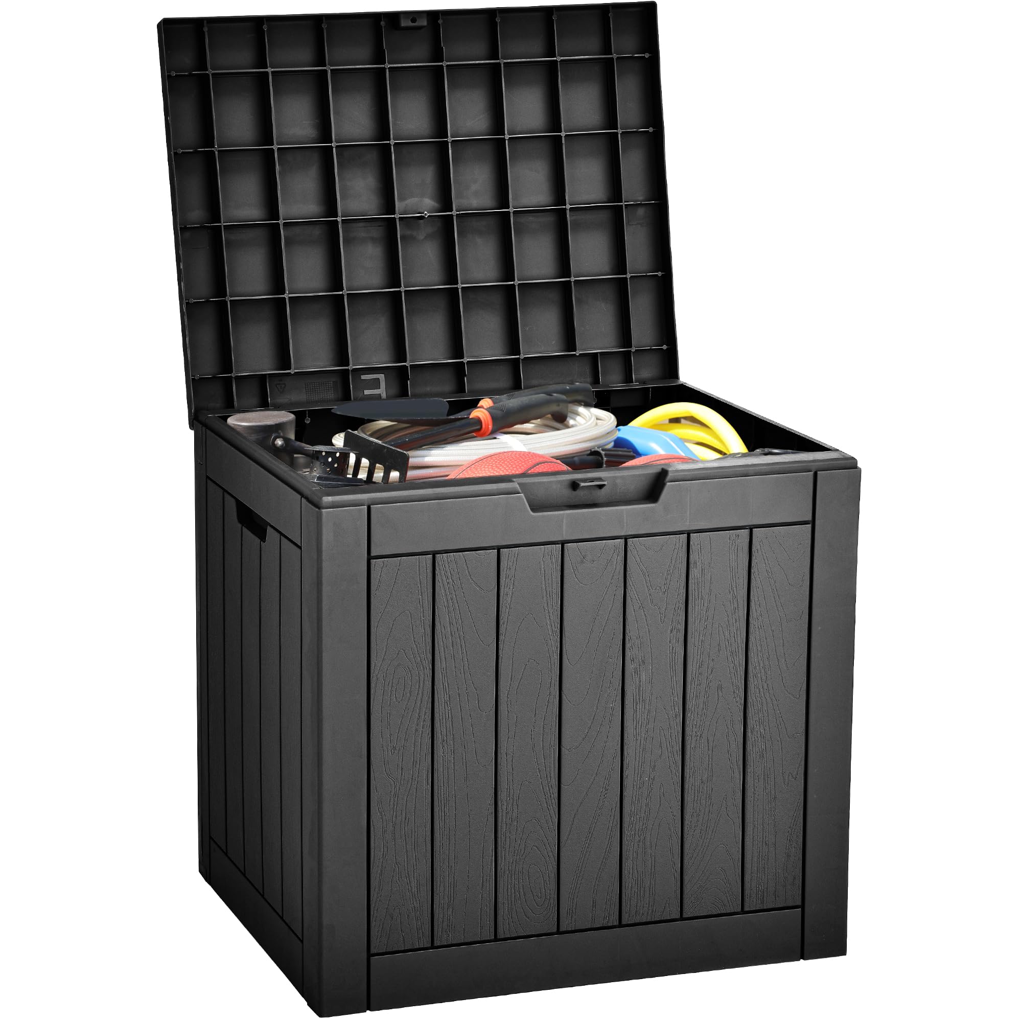 YITAHOME deck box front view shows spacious, weather-ready storage.