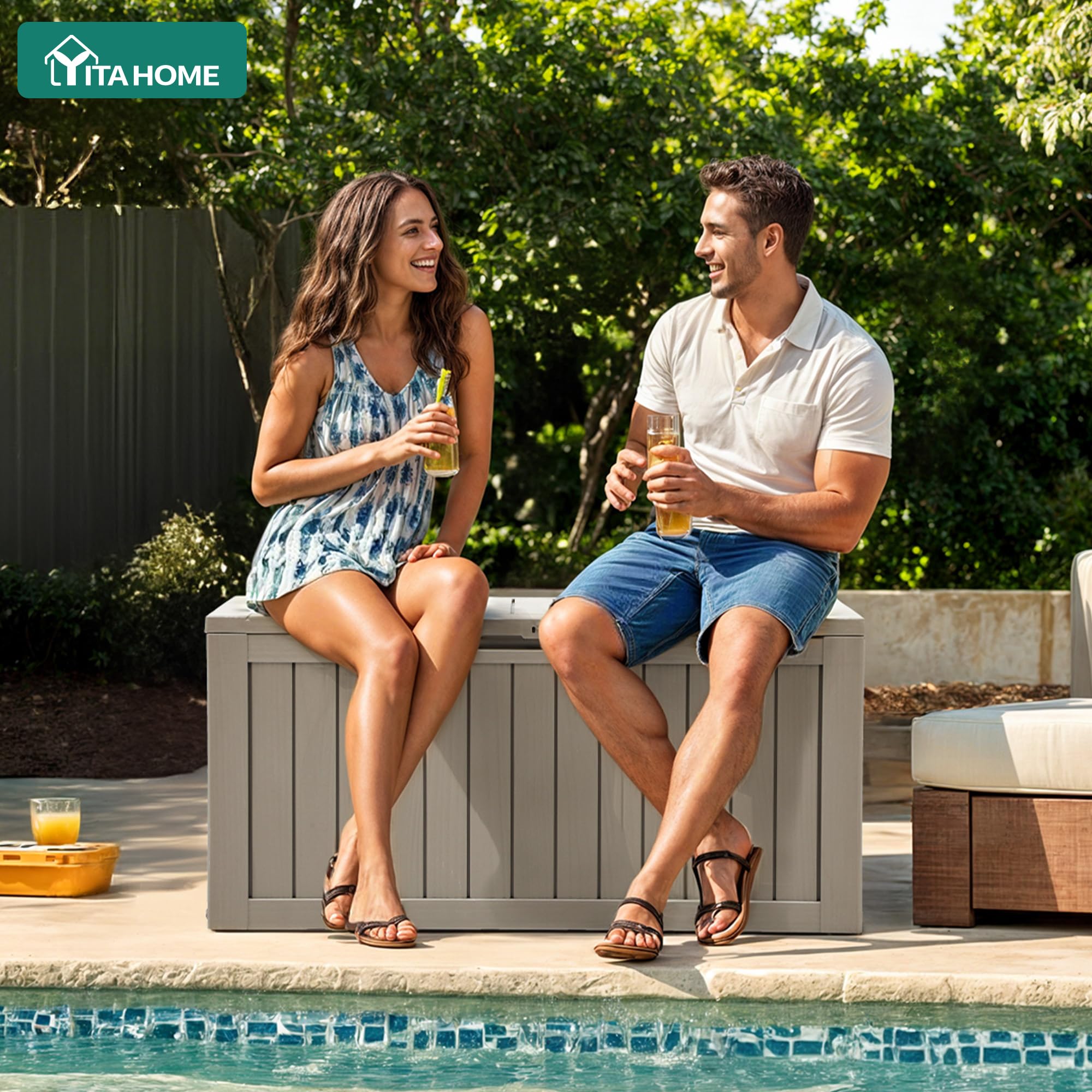 YITAHOME deck box interior dimensions for organized cushions and tools.