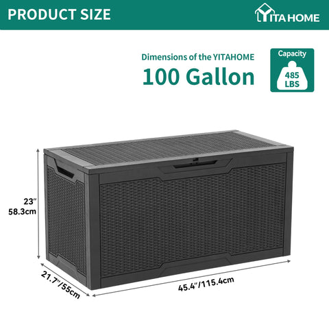 YITAHOME exterior footprint around 45.3 by 21.7 by 23 inches.