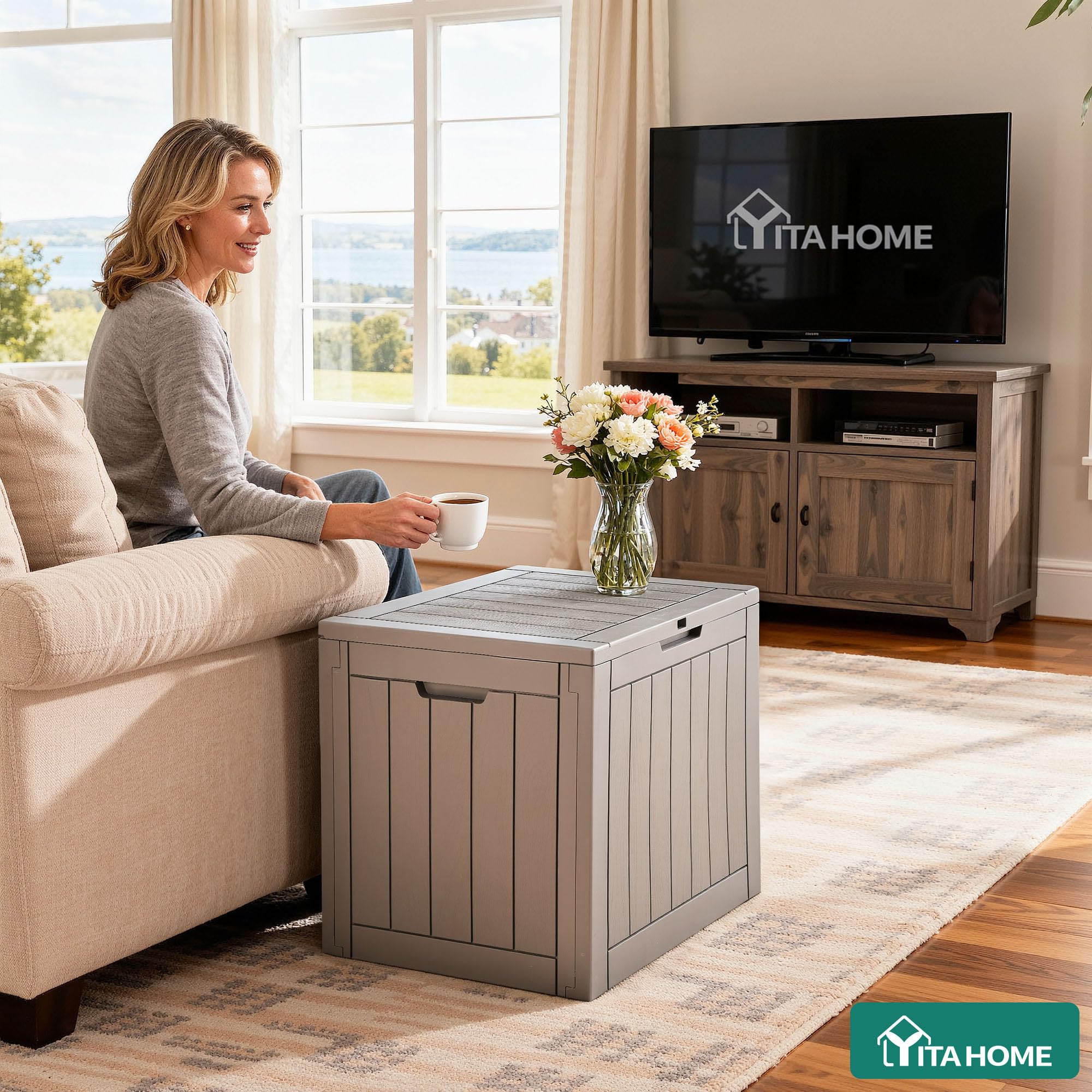 YITAHOME padlock-ready lid keeps items secure outdoors.