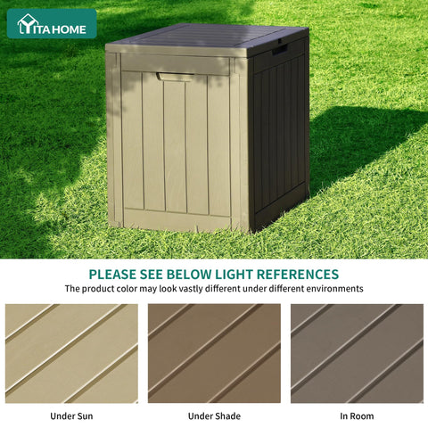 YITAHOME deck box doubles as a side table for outdoor setups.