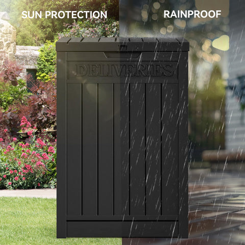 Weatherproof resin construction resists rain and sun for year-round porch use