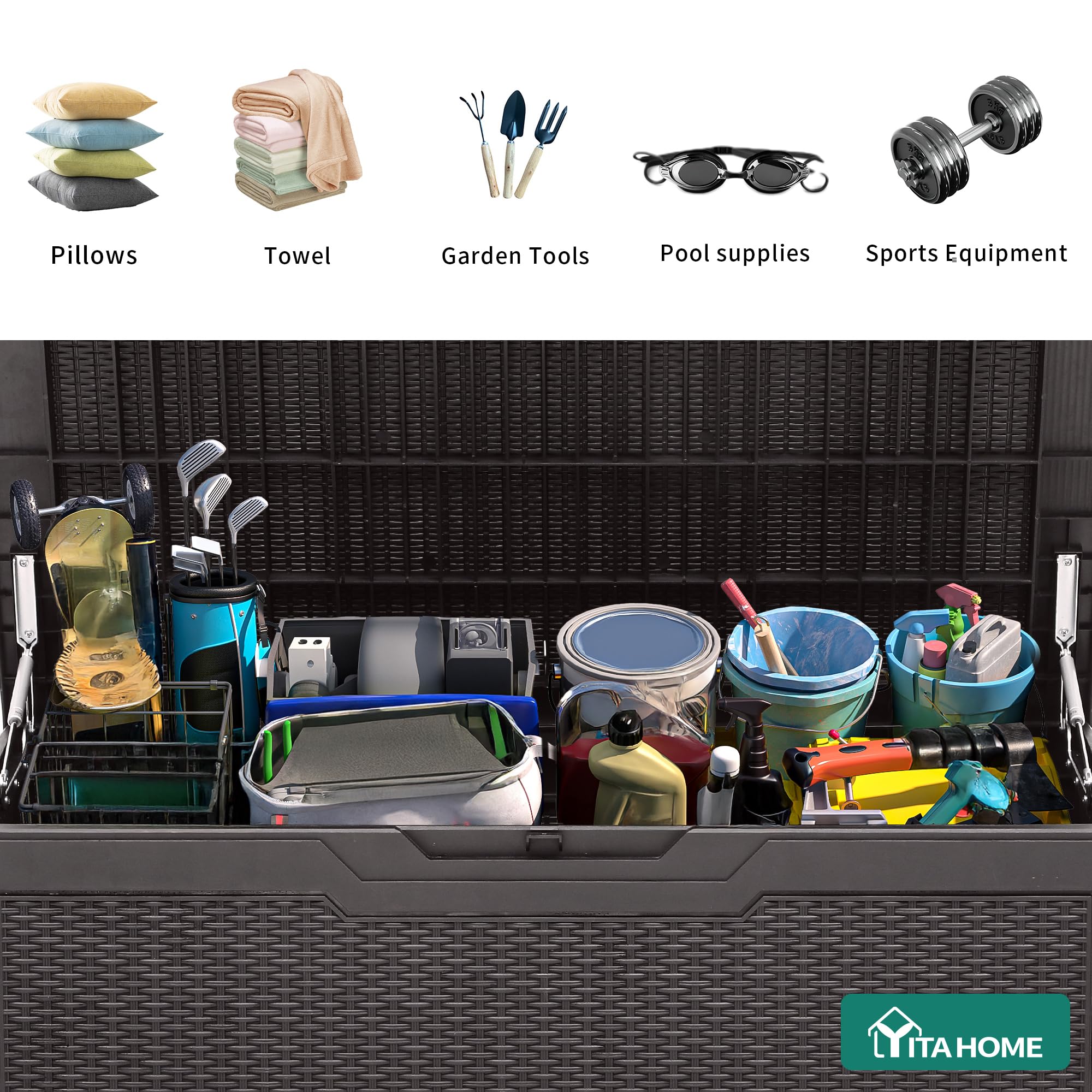 YITAHOME dual side handles simplify moving the box