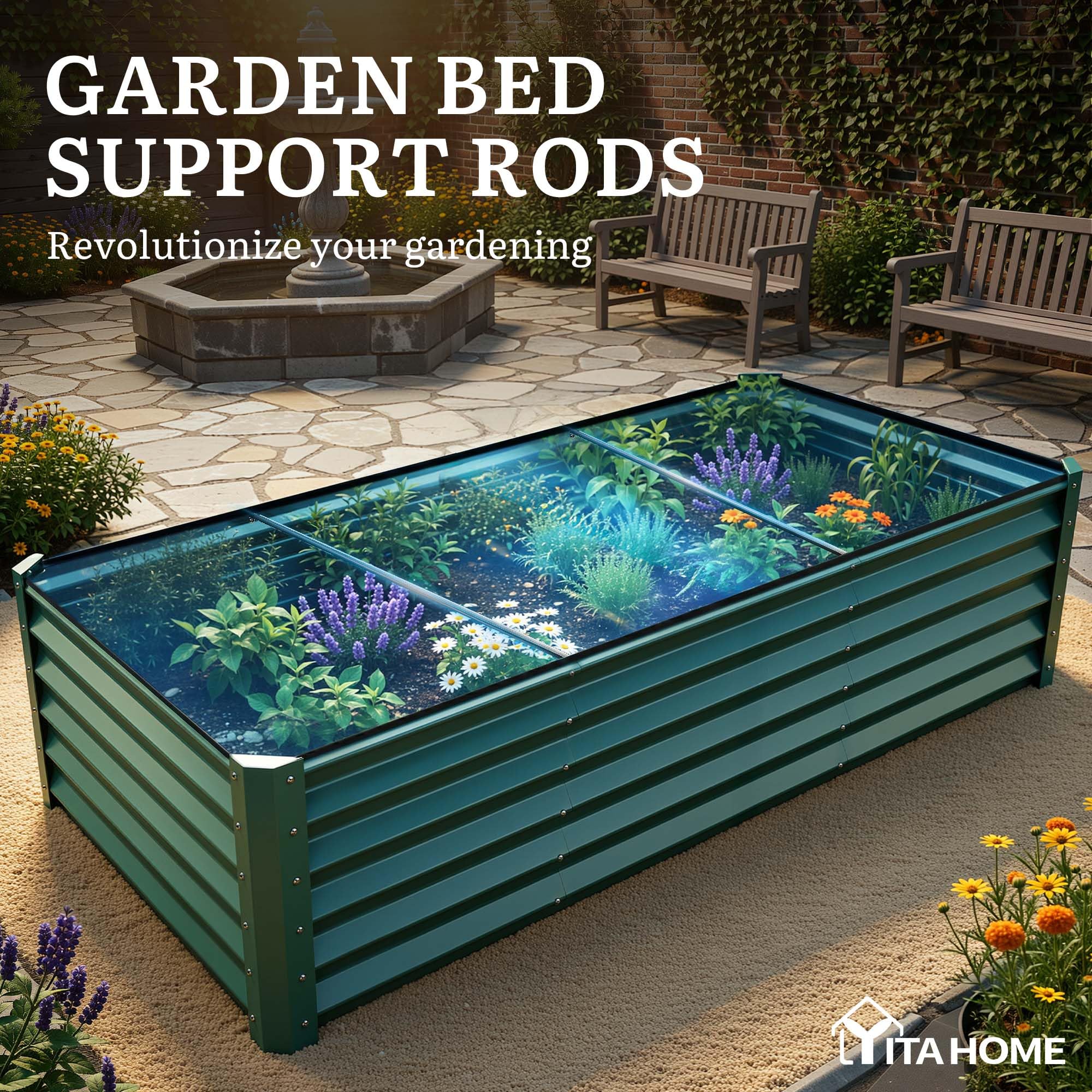 YITAHOME quick assembly raised garden bed ready for use.