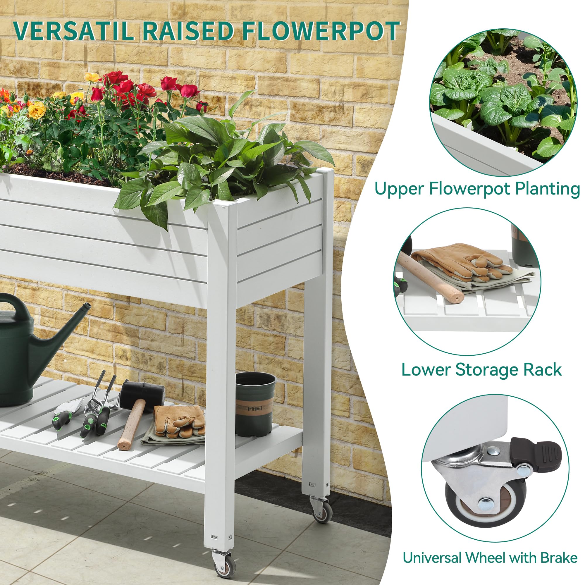 YITAHOME ergonomic 34-inch height reduces bending during garden maintenance